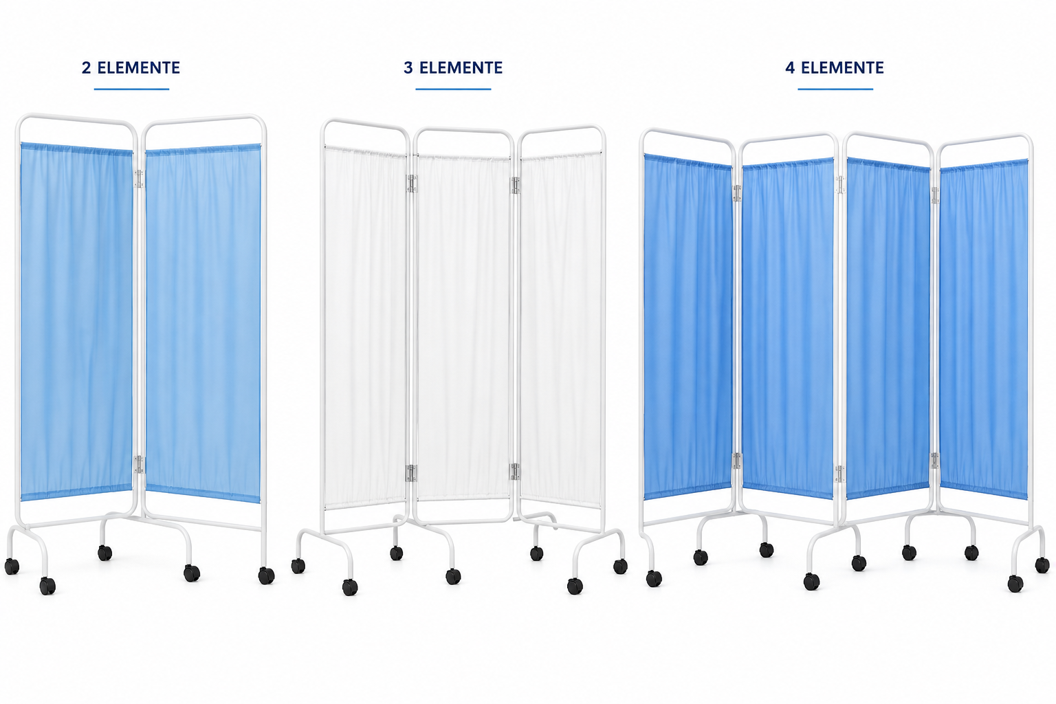 Paravan medical pliabil cu 2 / 3 / 4 elemente - Mobilier medical - ROBENA TRADING