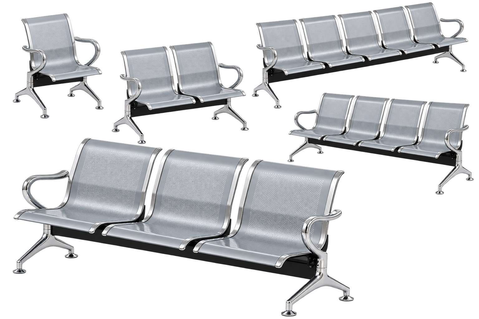 Banchetă metalică de așteptare – 1, 2, 3, 4 sau 5 locuri - Mobilier metalic - ROBENA TRADING